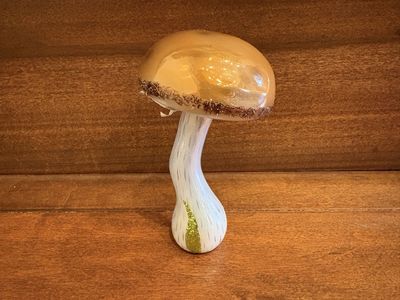 New Small Glass Mushroom Copper Color w/ Glitter