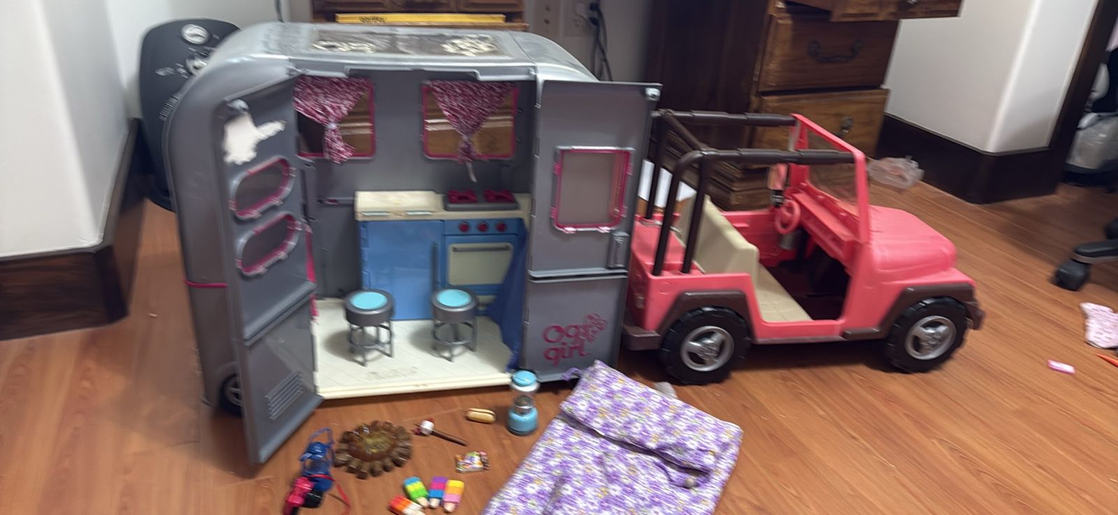 Our Generation My Way & Highways 4x4 Jeep & RV Camper Trailer Set for 18" Dolls