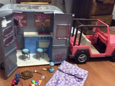 Our Generation My Way & Highways 4x4 Jeep & RV Camper Trailer Set for 18" Dolls