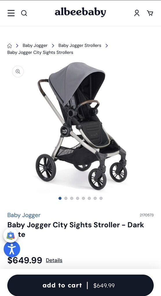 Baby Jogger City Sights Stroller Dark Slate