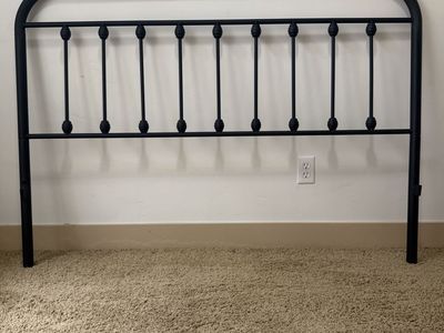 Queen Black Metal Bed Headboard - Classic Design