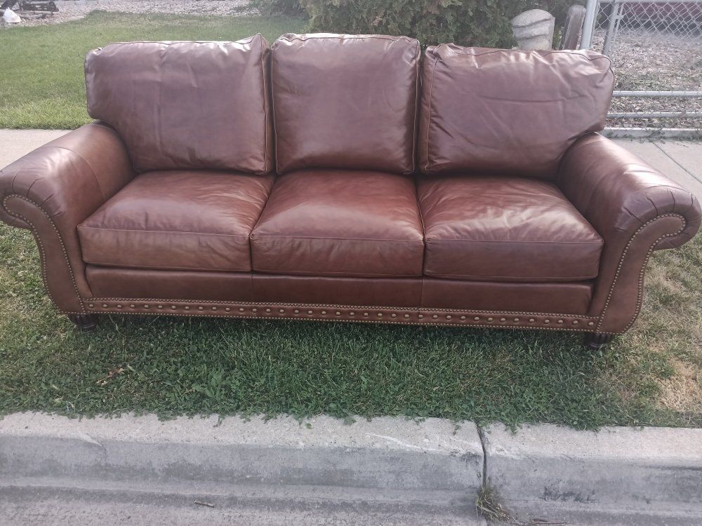 brown leather couch