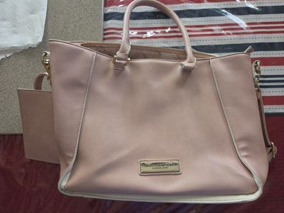 Marc New York Andrew Marc Pink Top Handle Satchel Handbag with Cardholder