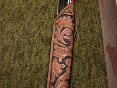 Hand-Tooled Leather Back Quiver For Archery