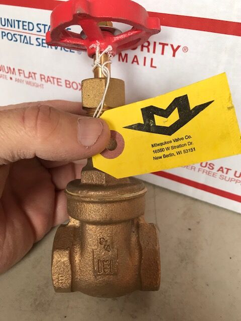 PLUMBING Bronze gate valve 3/4" Milwaukee brand