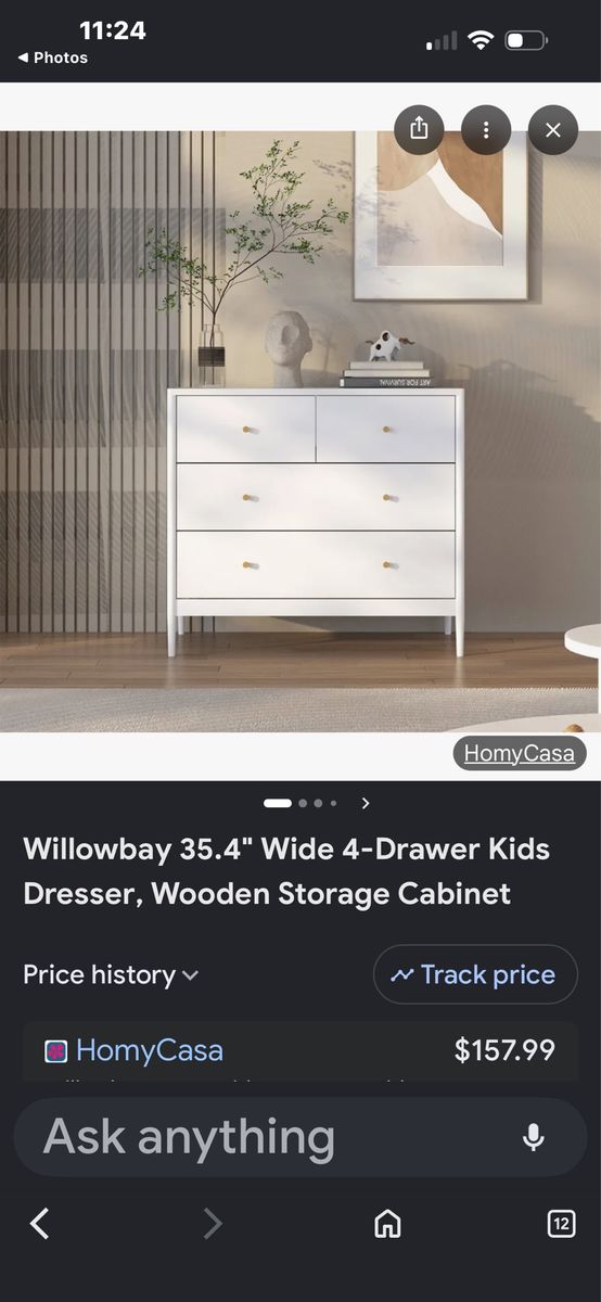 Willowbay 35.4" Wide 4-Drawer Kids Dresser,