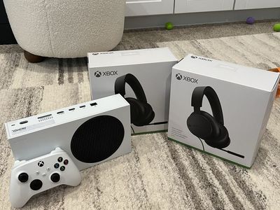 Xbox Series S with Controller and Two Xbox Stereo Headsets