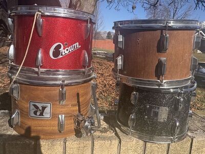 Vintage drum toms. Rogers USA, Crown, Yamaha antique drums