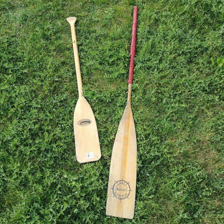 Used Wood Canoe Paddles