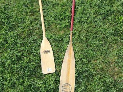 Used Wood Canoe Paddles