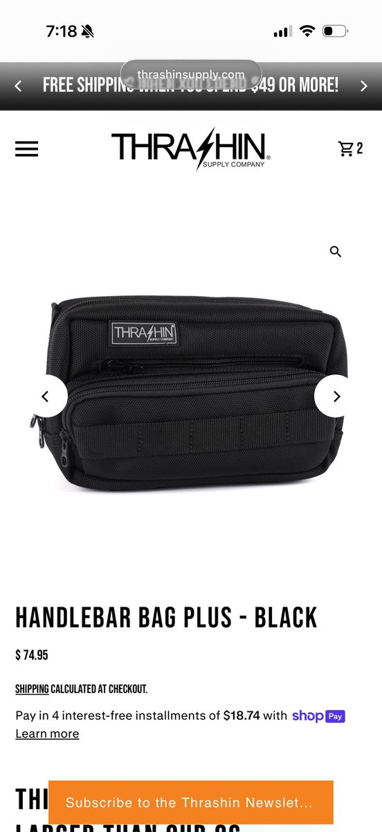 THRASHIN SUPPLY Handlebar Bag Plus