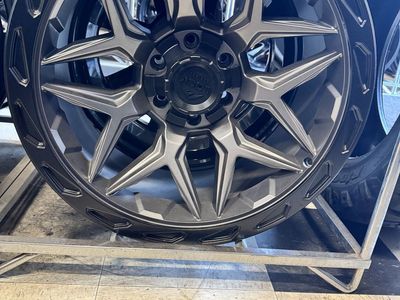 Lock Off-Road Matte gray w/matte black ring. 20x10. Brand new set of 4 wheels.