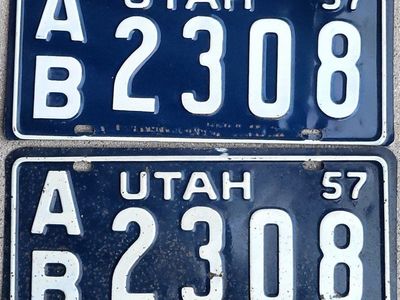 Pair of 1957 Utah license plates