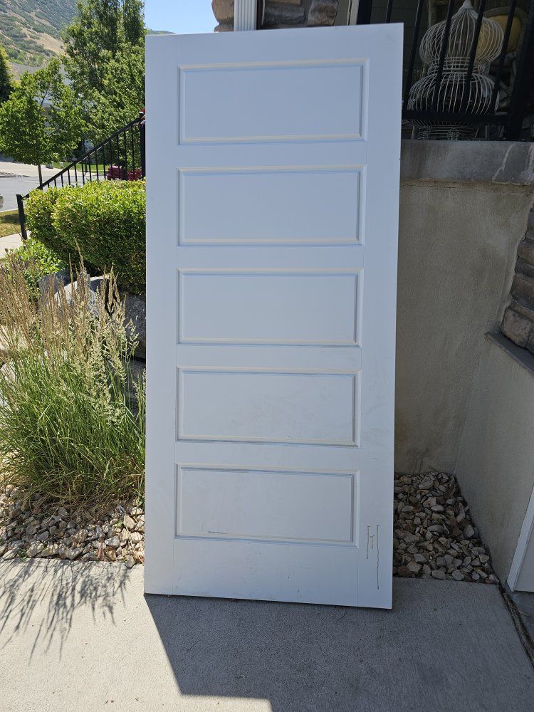 White 5-Panel Interior Door Slab - Used Good Condition - Standard Size