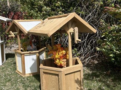 Solid oak wishing well