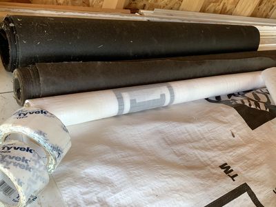 Felt paper, tyvek and 1”screws