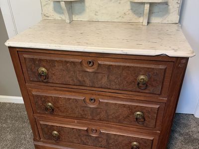 Walnut Dresser w/Marble Top