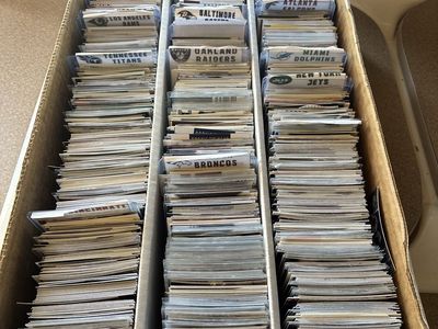 Bulk NFL Football Trading Cards Collection in 3-Row Storage Box