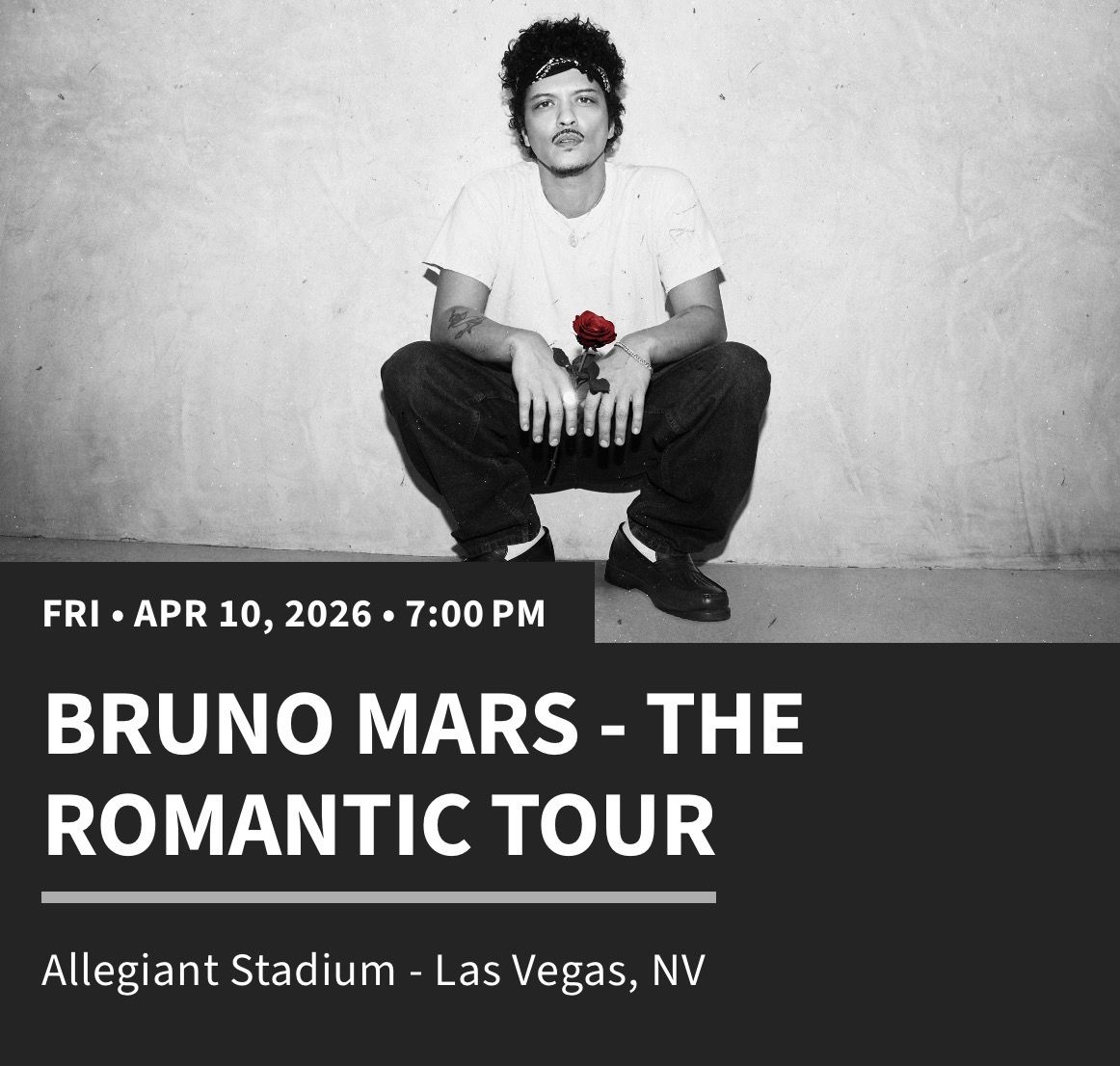 Six Bruno Mars tickets opening night in Vegas