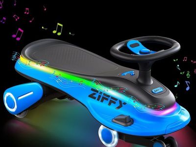 Ziffy EZ-Wiggler Kids Ride-On Wiggle Car with LED Lights & Music (Blue)