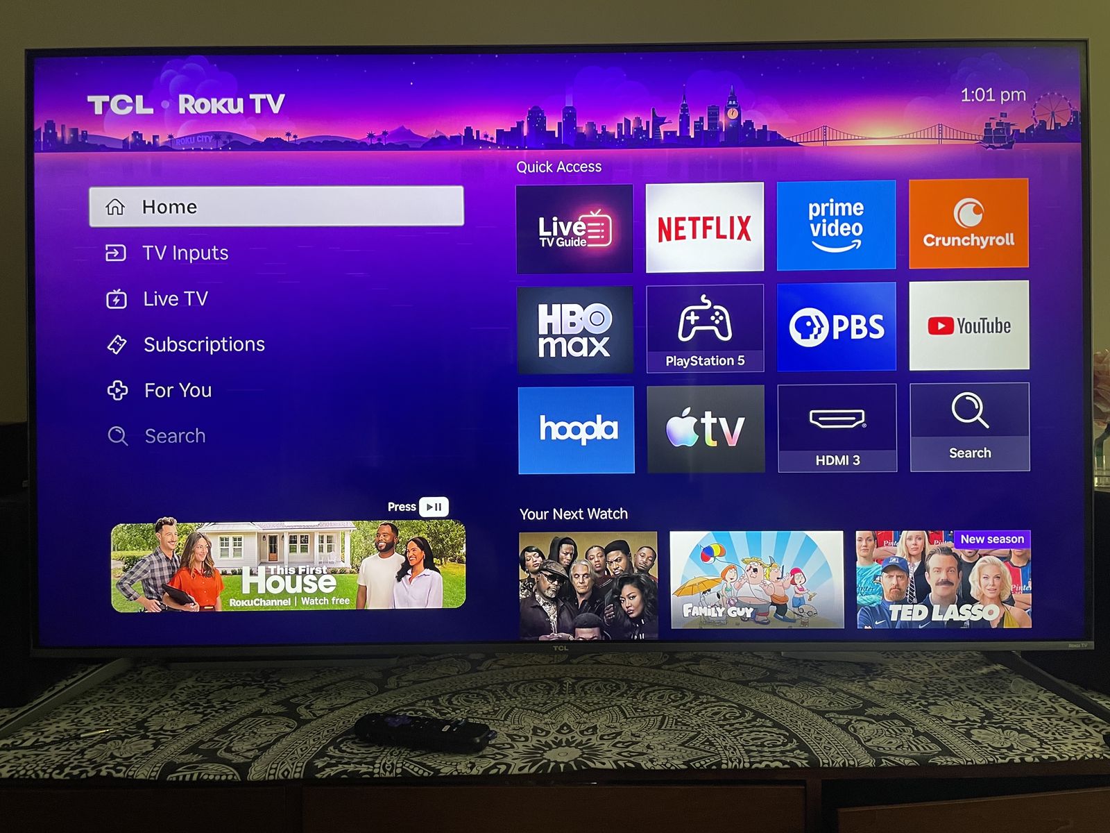 TCL 55” QLED 4K Smart Roku TV