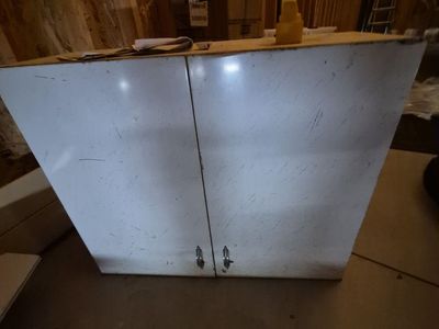 white metal cabinet from the 50-60s