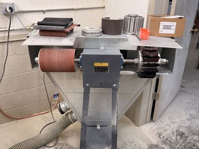 Sand Rite Pneumatic Drum Sander Machine with Accessories - Industrial Woodworking Tool and Flapper