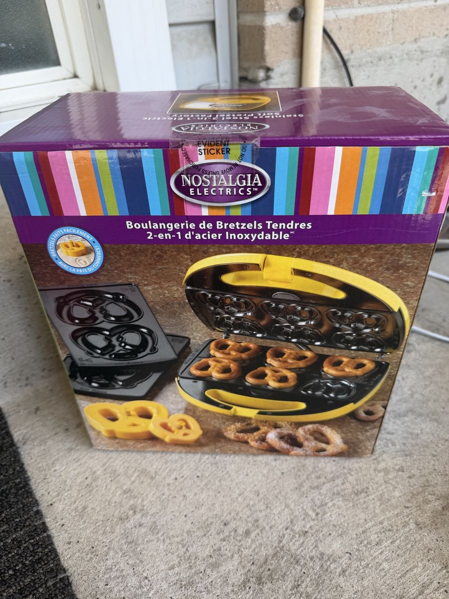 Nostalgia Electrics Stainless Steel 2-in-1 Soft Pretzel Factory Maker
