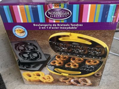 Nostalgia Electrics Stainless Steel 2-in-1 Soft Pretzel Factory Maker