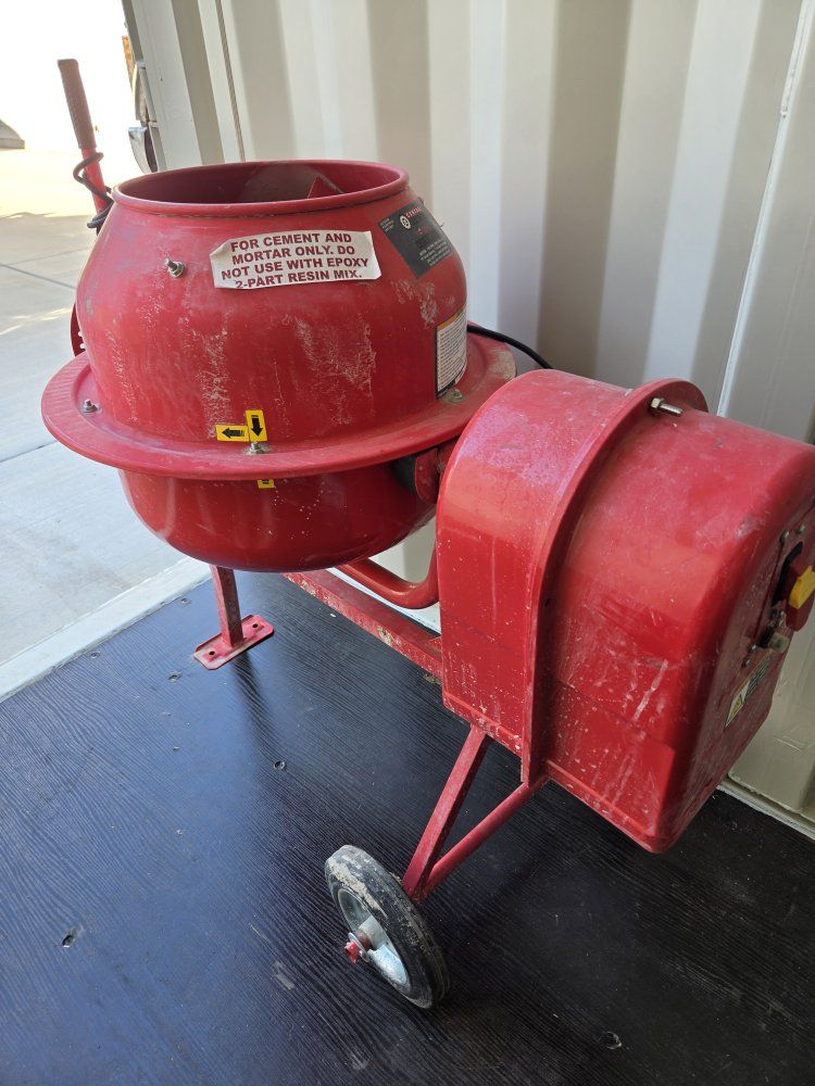 Red Portable Cement & Mortar Mixer - For Concrete and Mortar Use