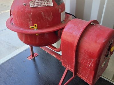 Red Portable Cement & Mortar Mixer - For Concrete and Mortar Use