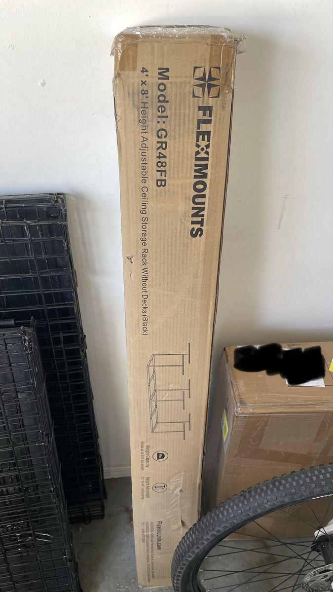 Garage hanging shelf apparatus, no slats