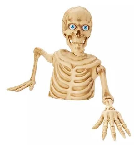 Halloween 21” Skeleton Ground Breaker Reaper Gravestone Cemetery Statue Figurine Collectible Yard Home Decor Decoration Prop