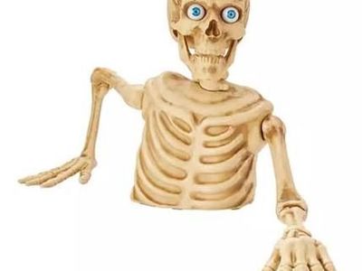Halloween 21” Skeleton Ground Breaker Reaper Gravestone Cemetery Statue Figurine Collectible Yard Home Decor Decoration Prop