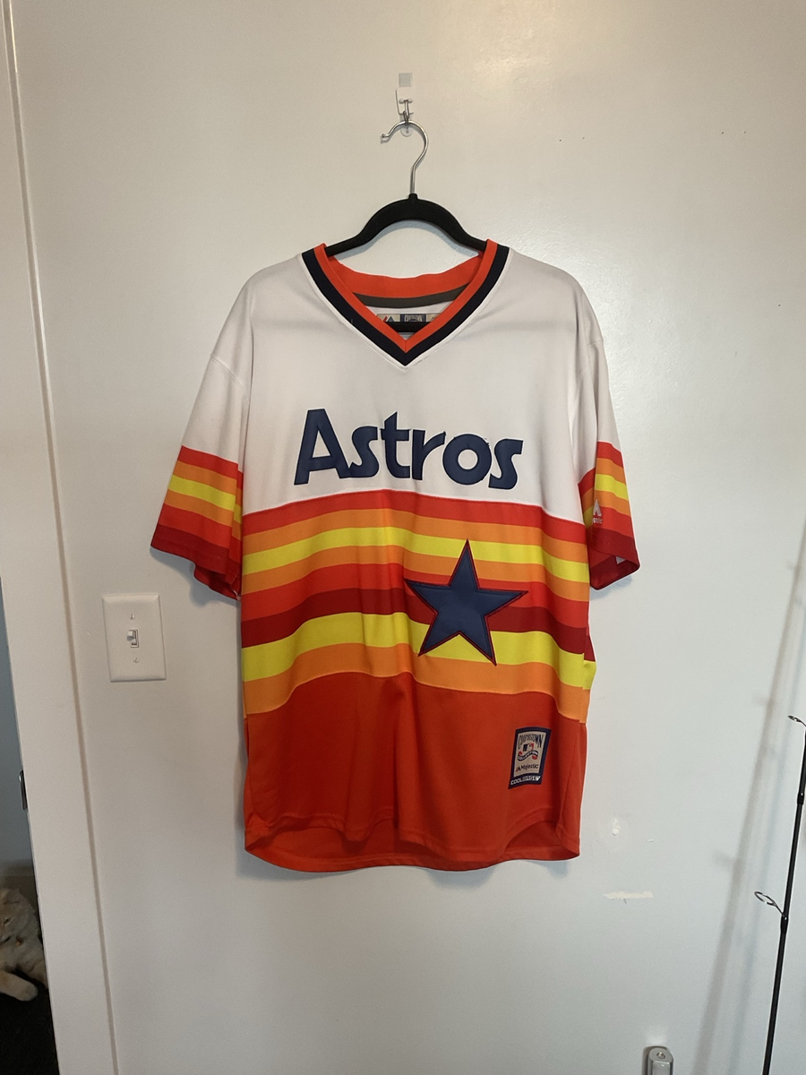 Vintage Style Nolan Ryan Astros Rainbow Jersey XL Majestic Cooperstown
