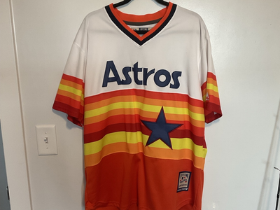 Vintage Style Nolan Ryan Astros Rainbow Jersey XL Majestic Cooperstown