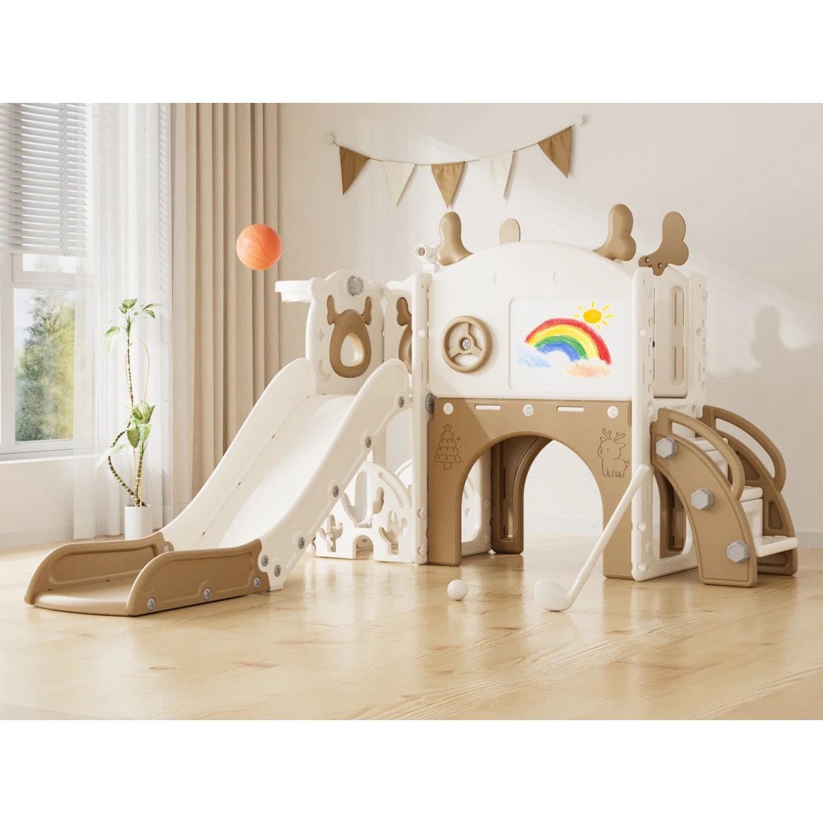 New Elk Toddler Slide Playset 12 in 1