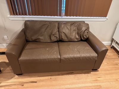Leather Pull Out Love Seat