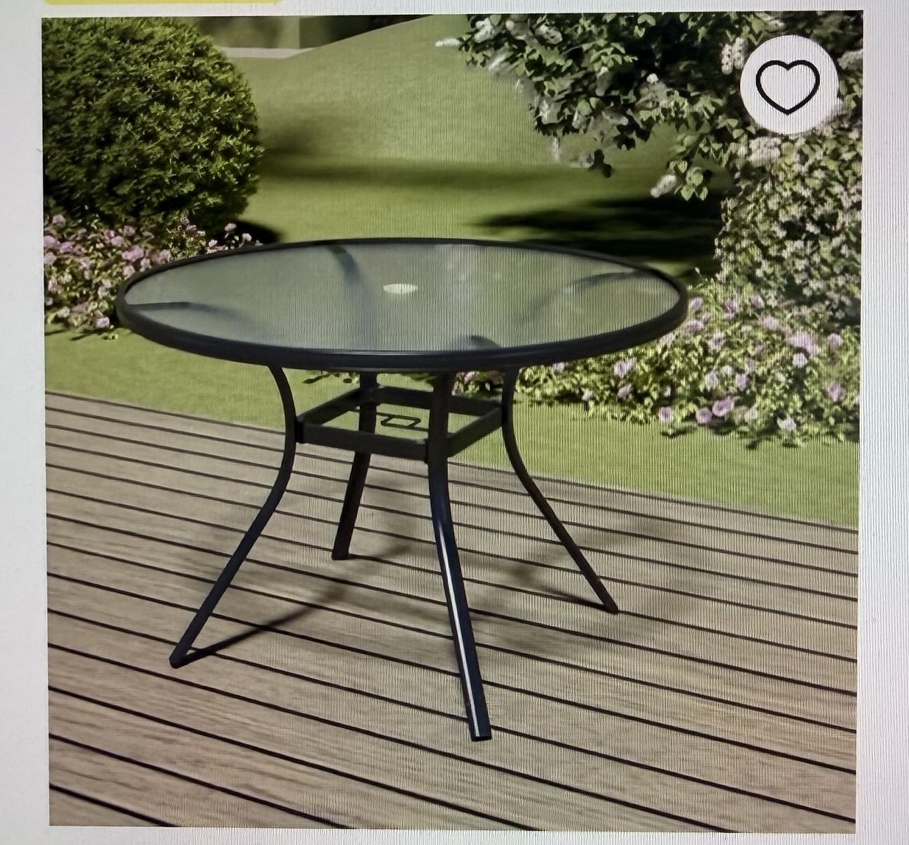 Round Glass top patio table