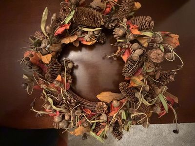 Autumn Harvest Pinecone Acorn Foliage Wreath - 18" Natural Decor