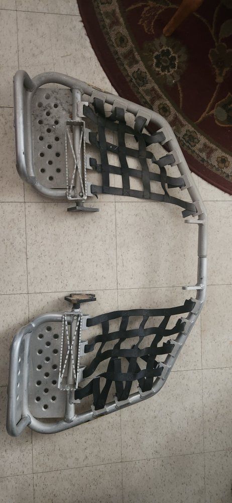 um honda trx450 2006 and up 
ATV Nerf Bars with Integrated Footpegs & Black Webbing
