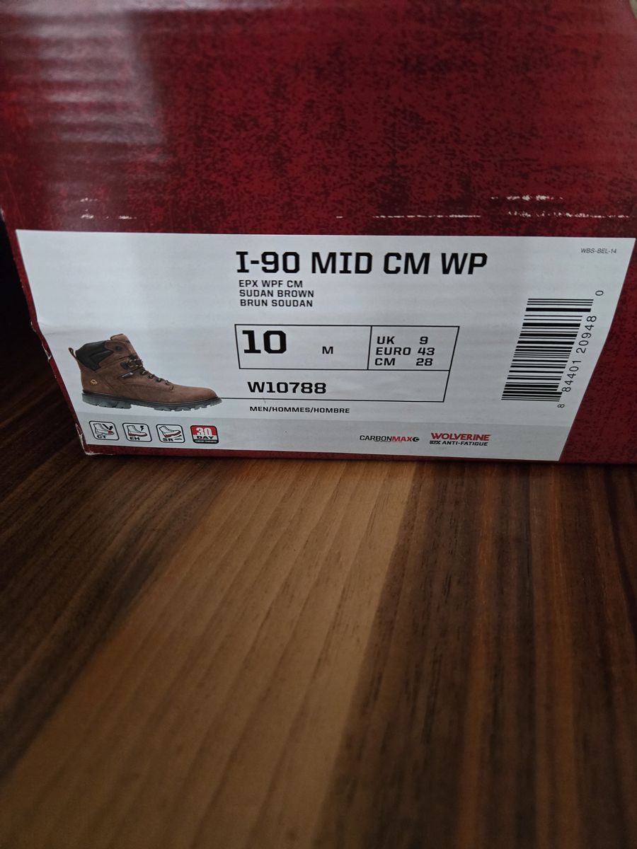 Wolverine Mens composite toe work boot size 10