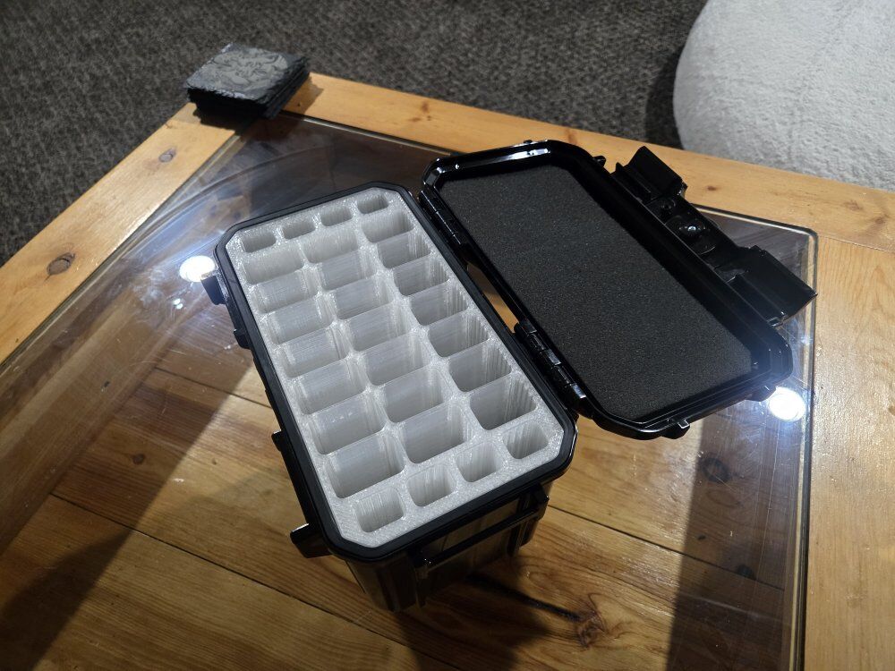 Custom knife storage case with slots