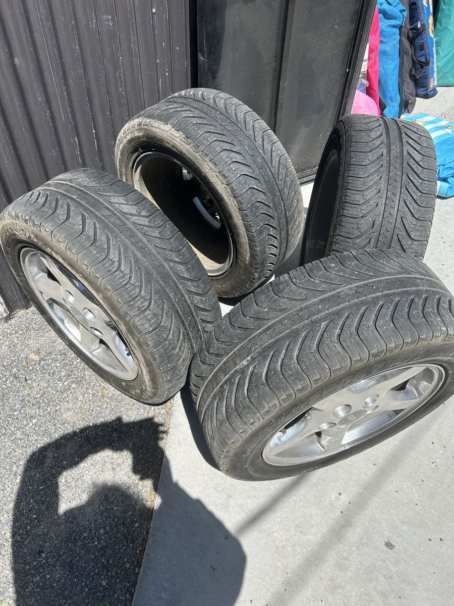 Set of 4 ABS Chrome Wheels and Tires - Used