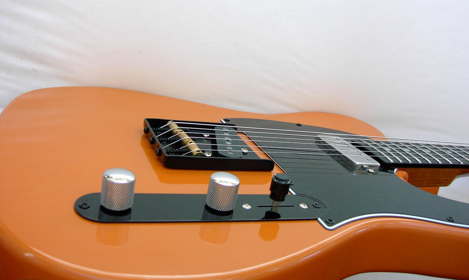 “TELE" Burnt Orange /Ebony FB. Roasted Maple Neck /Vintage Bridge /Us ToneWorks Pickups-Flow Guitars (Like FENDER TELECASTER)