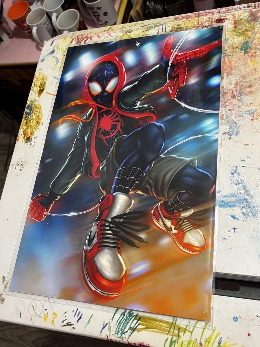 Behemuth Spider-Man Miles Morales Air Jordan Style Comic Art Print Poster 17 x 11