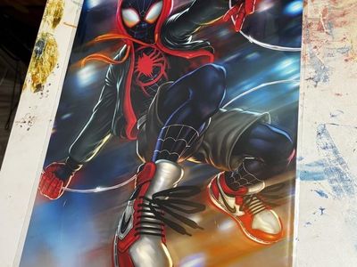 Behemuth Spider-Man Miles Morales Air Jordan Style Comic Art Print Poster 17 x 11