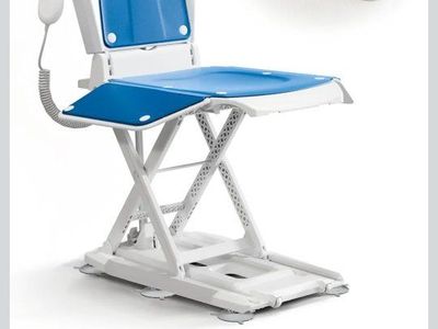 Portable Electric Patient Lift Chair Home Care Assistance for Elderly/Disabled - Blue/White
