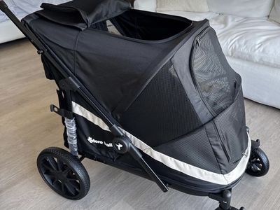 New never used- Large Dog Stroller for Up to 80lbs, One-Click Folding 4-Wheel Pet Stroller, Black