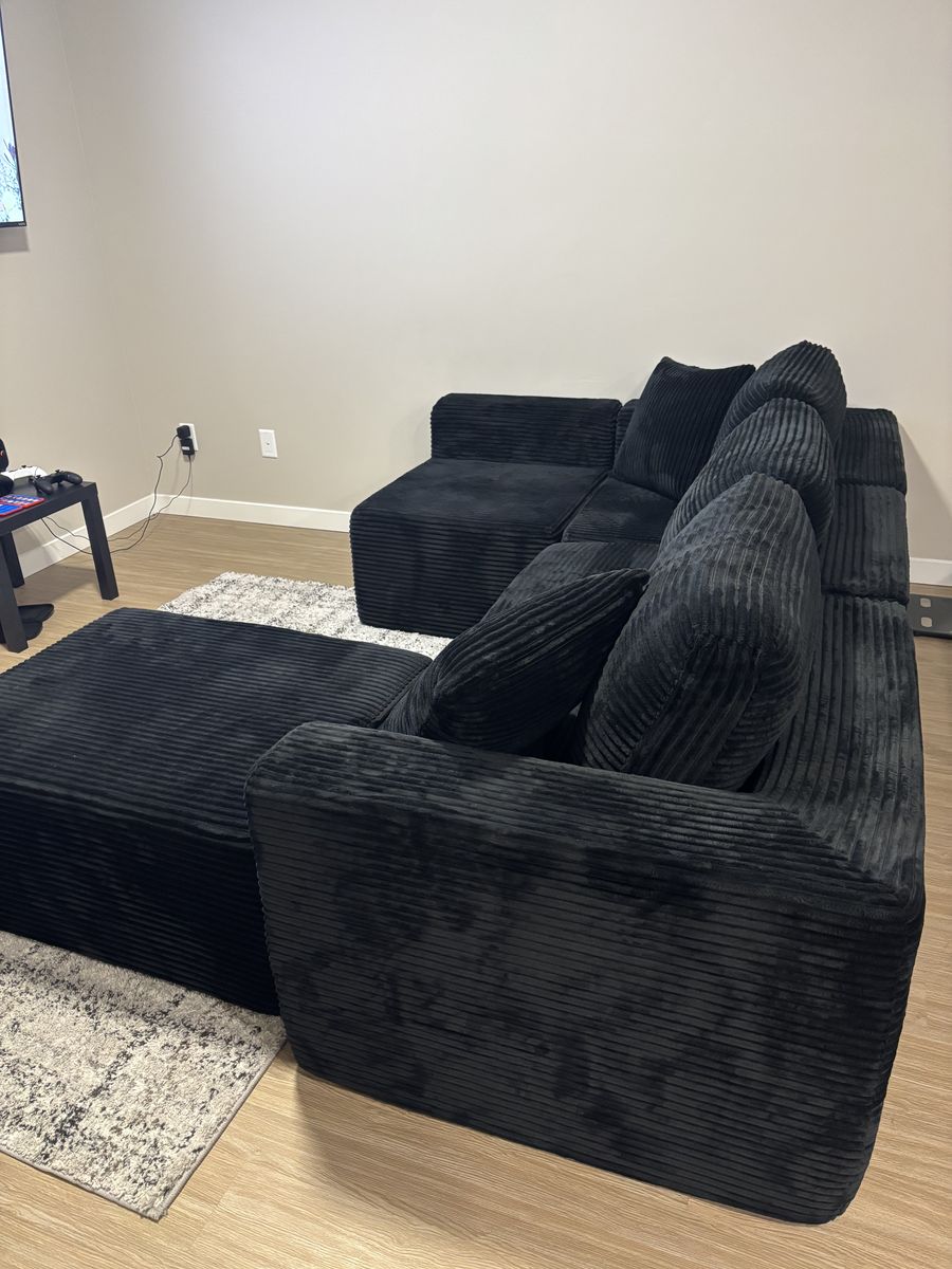 Black boneless couch